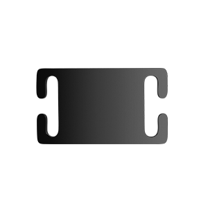 Svart Hund Id-bricka Slide-On Svart glidmodell namnbricka hund i rostfritt stål, 45×25 mm, med jämn yta – sitter stabilt på halsband.
