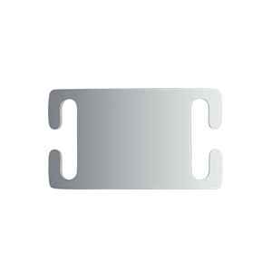 Silver Hund Id-bricka Slide-On Silverfärgad namnbricka hund i rostfritt stål, 45×25 mm, glidmodell med slät finish – för säker fastsättning på halsband.