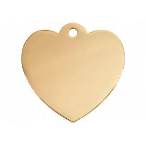 Guld Hund Id-bricka Hjärta Guldfärgad hjärtaformad namnbricka hund i rostfritt stål med blank finish, dubbelgravyr med ID och kontaktuppgifter.
