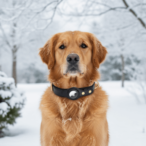 Läderhundhalsband med Säker Airtag-Hållare